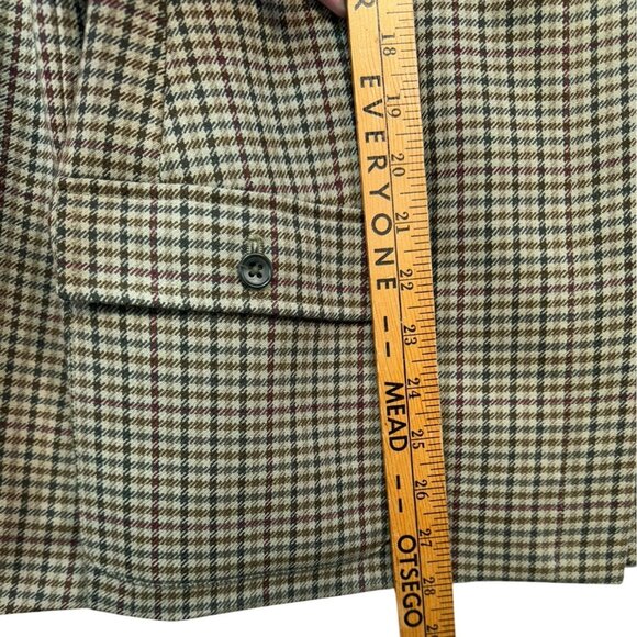 Talbots Womens Plaid Wool Jacket Size 16 Brown Cream Gingham Academia Scholar Ma - Picture 6 of 16